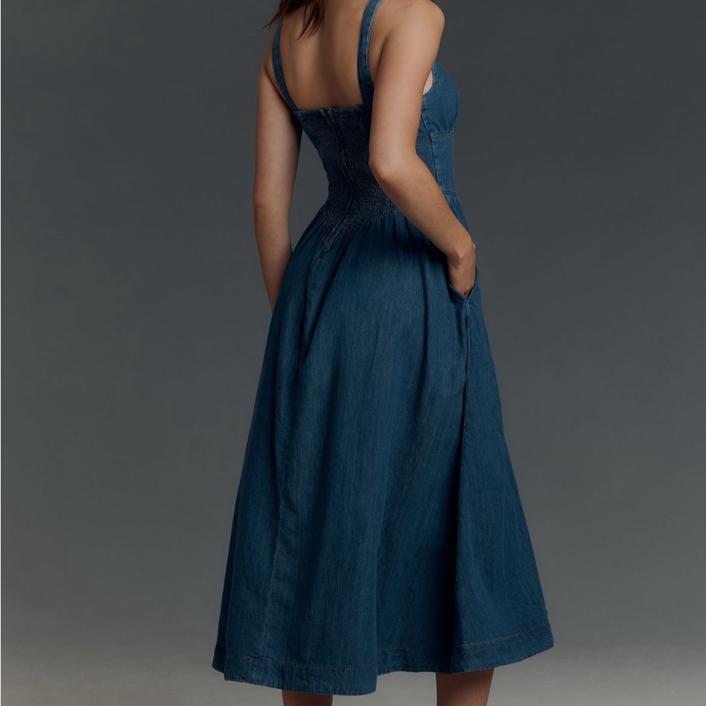 Reformation Denim Balia Midi Dress NWT - Picture 6 of 8